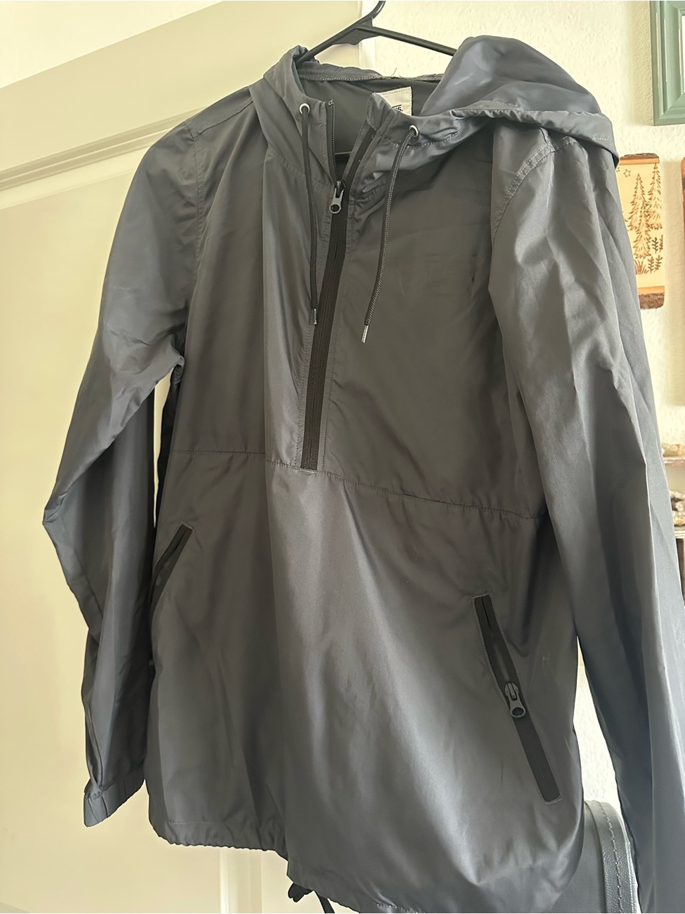 Vans Men's Black Hooded Windbreaker Pullover